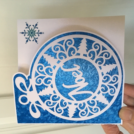 Noel Bauble Edge Card by Jane Amber