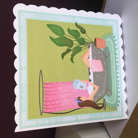3 Green pamper card front/topper by Jane Amber