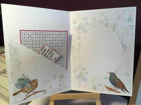 BLANK INSERT, GARDEN BIRDS   5 X 7 by Jane Amber