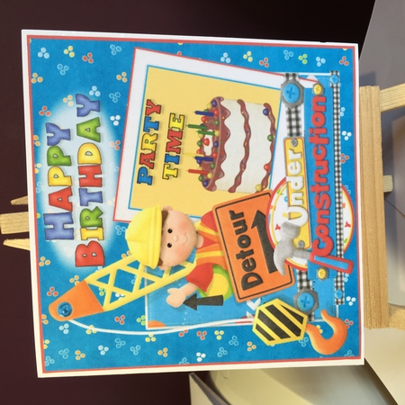 7x7 Birthday boy under construction mini kit by Jane Amber