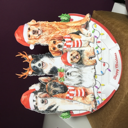 CHRISTMAS DOGS ROCKER CARD by Jane Amber