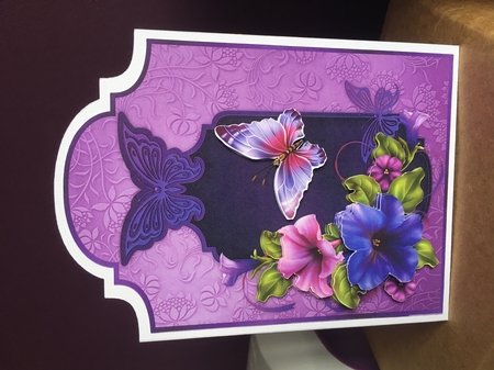 Petunia Perfection - Shaped Card Front with Step-by-Step by Jane Amber