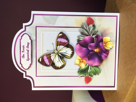 Pansyful Passion - Shaped Card Front with Step-by-Step by Jane Amber