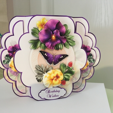 Pansy Perfection - Quick & Easy Pop-out Card Mini-Kit by Jane Amber