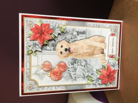 Dog and Poinsettias Mini Kit 9 by Jane Amber