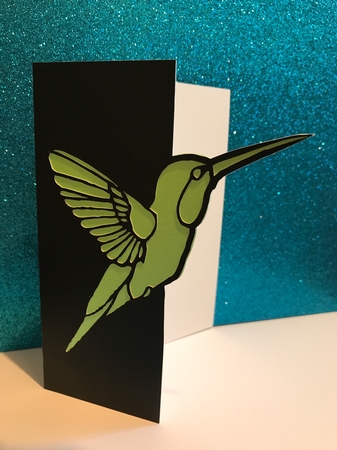 Humming Bird Over the Edge Card by Jane Amber