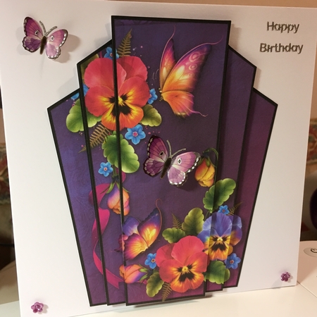 Art Deco Stacker Topper - Bright Pansies by Jane Amber