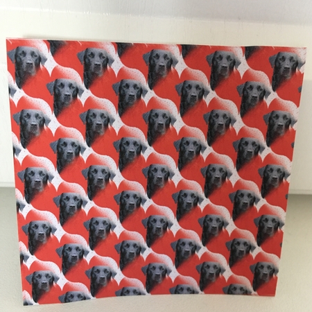 Black Labrador Heart Background Sheet by Jane Amber