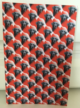 Black Labrador Heart Background Sheet by Jane Amber