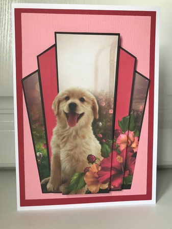 Art Deco Golden Retriever Stacker Topper by Jane Amber