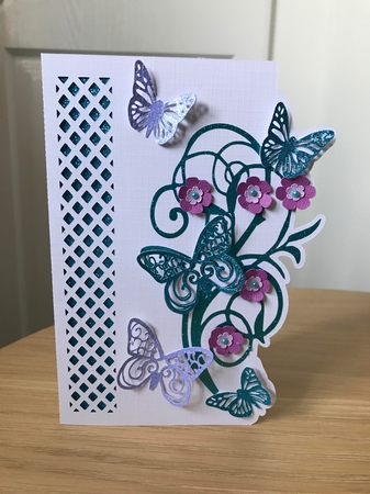 Butterfly Lattice Cut Out Card with Topper - Format by Jane Amber