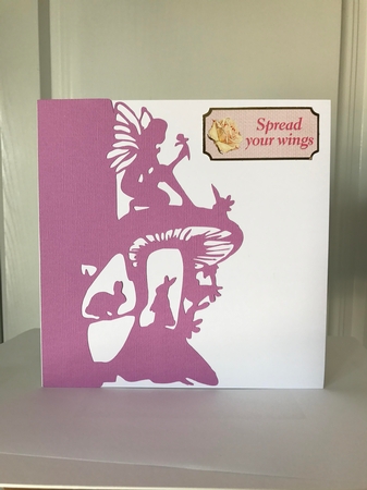 Fairy over the edge card by Jane Amber