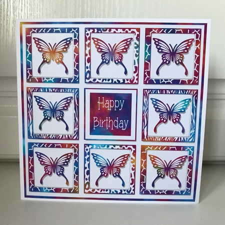 Shadow Box Butterfly Card Topper - Multi Colour by Jane Amber