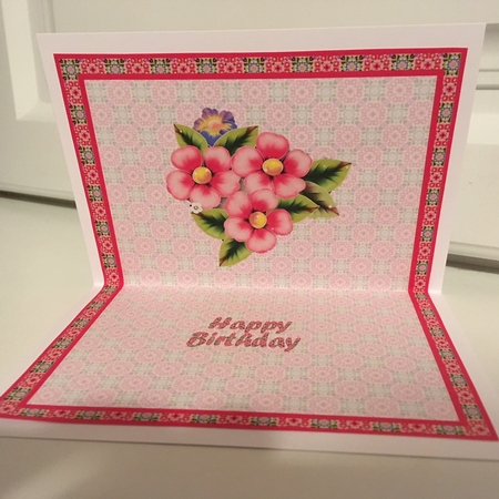  JJ PINK FLOWER A6 TEA BAG CARD INSERT FOR LANDSCAPE CARD by Jane Amber