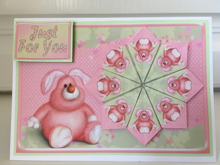 JJ RABBIT A6 TEA BAG CARD PINK by Jane Amber