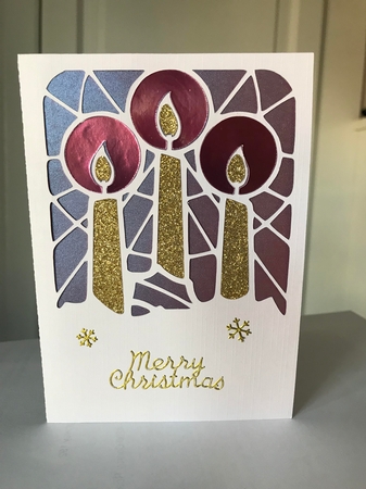 Three Candles Christmas Card by Jane Amber