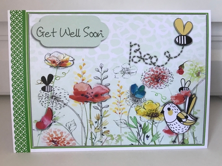 Flowers and bird - get well soon by Jane Amber