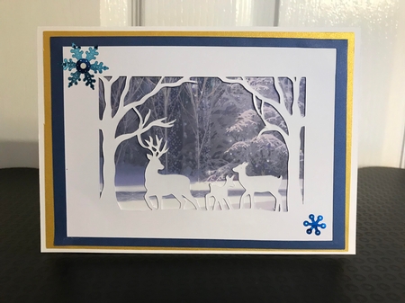 Reindeer Family Card by Jane Amber