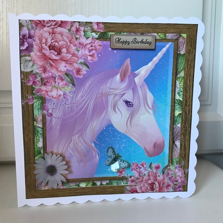 Beautiful Lilac Unicorn 8x8 by Jane Amber
