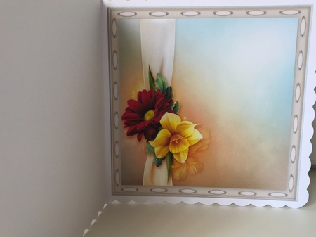 Beautiful Yellow Bird with Spring Flowers by Jane Amber