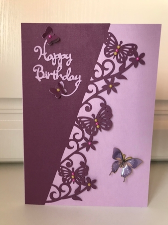 Diagonal Butterfly Panel Card by Jane Amber