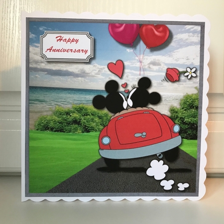 Mickey and Minnie in car by Jane Amber