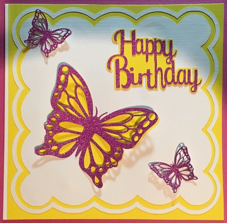 Scalloped edge butterfly card by Jane Amber