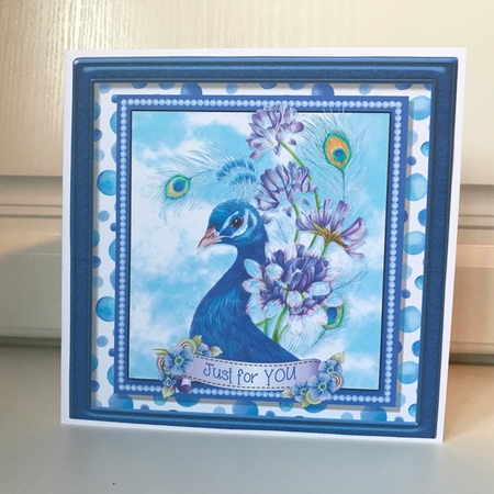 Peacock Beauty Card Topper by Jane Amber