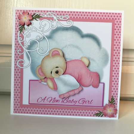 Sleepy bear new baby girl by Jane Amber