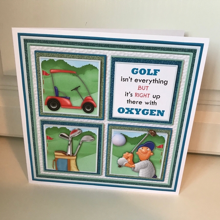 GOLF 7.5 Quick Card Verse or Ages Decoupage & Insert Mini Kit by Jane Amber