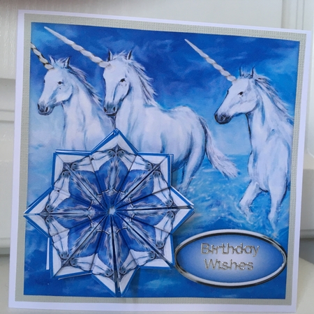 JJ MAGICAL UNICORNS 5X5 TEA BAG CARD by Jane Amber