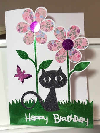 Wide Eyed Cat Card by Jane Amber