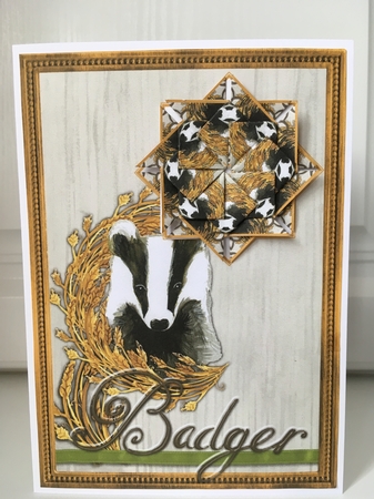  JJ COUNTRY CAPERS BADGER 5X7 TEA BAG CARD by Jane Amber