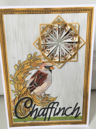  JJ COUNTRY CAPERS CHAFFINCH 5X7 TEA BAG CARD by Jane Amber