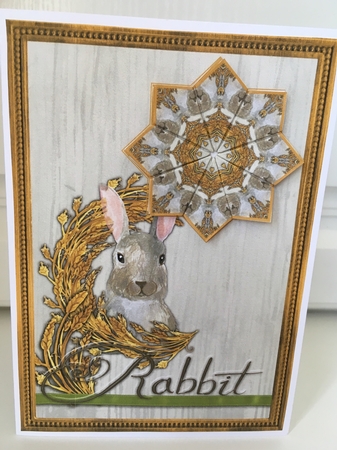 JJ COUNTRY CAPERS RABBIT 5X7 TEA BAG CARD  by Jane Amber