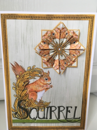 JJ COUNTRY CAPERS SQUIRREL 5X7 TEA BAG CARD by Jane Amber