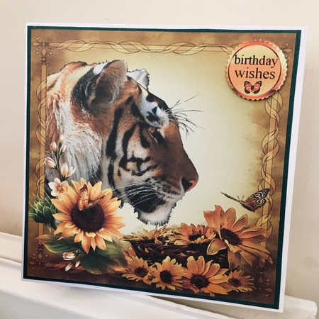 tiger and sunflowers by Jane Amber