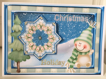 JJ CUTE SNOWMAN 1 7x5 TEA BAG CARD by Jane Amber