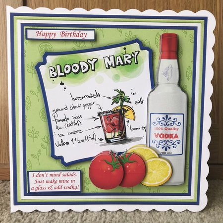 I DONT MIND SALAD 7.5 Humorous Vodka Decoupage & Insert Mini Kit by Jane Amber