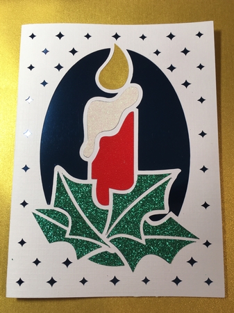CHRISTMAS CANDLE APERTURE CARD 3 by Jane Amber