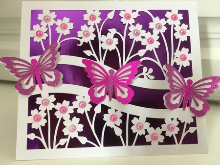 Trio of Butterflies Card by Jane Amber