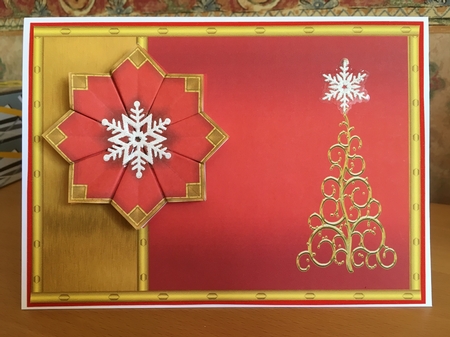 JJ CHRISTMAS RED AND GOLD EXTRA TEA BAG TILES by Jane Amber