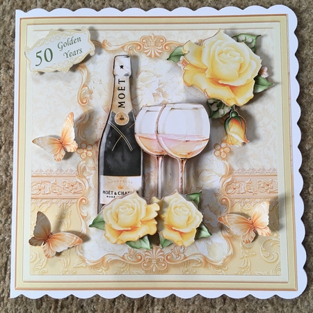 CHAMPAGNE CELEBRATIONS GOLD 7.8 Decoupage & Insert Mini Kit by Jane Amber