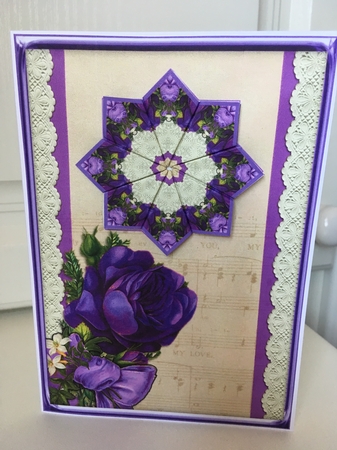 JJ ROSE PURPLE 5X7 TEA BAG CARD by Jane Amber