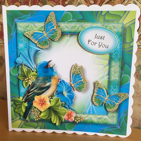 Art Nouveau Bright & Butterflies - Blue Songbird by Jane Amber