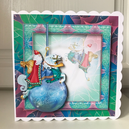Art Nouveau Bright Christmas - Santa Ornament by Jane Amber