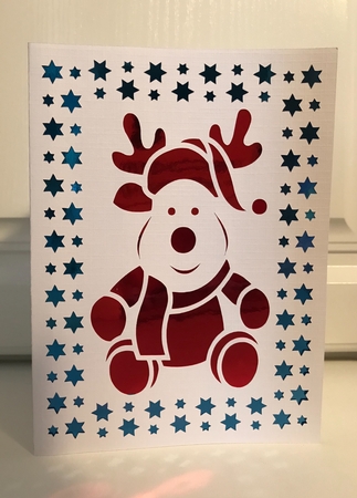 CHRISTMAS REINDEER FRAMED CARD by Jane Amber