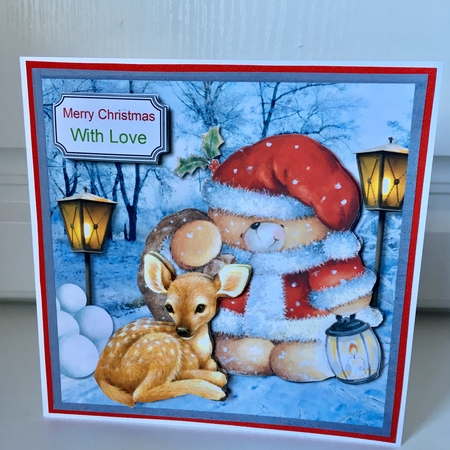 Forever friends santa and deer by Jane Amber