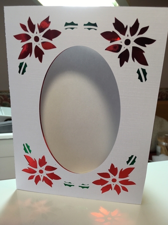 CHRISTMAS POINSETTIAS APERTURE CARD by Jane Amber