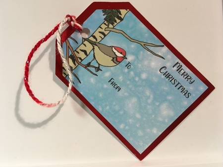 Winter birds Christmas gift tags by Jane Amber